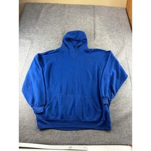 VTG Priority Male Blue Hoodie Acrylic Raglan Pullover Sweatshirt Hoodie Large